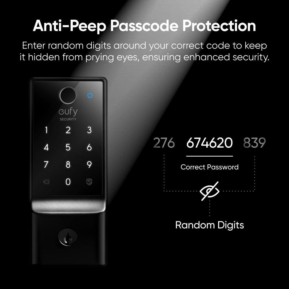 Black Electronic Wi-Fi Deadbolt with Touchscreen