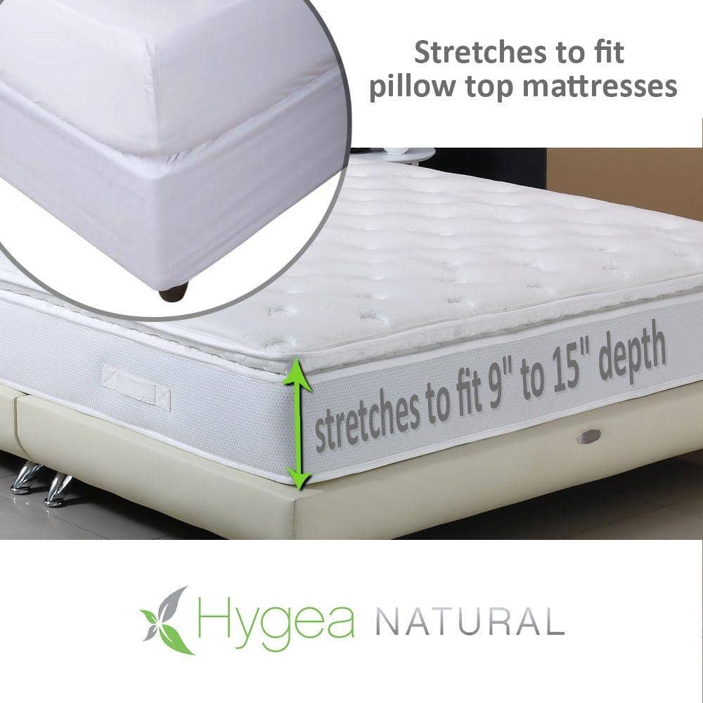 California King White Polyester Zippered Mattress Protector