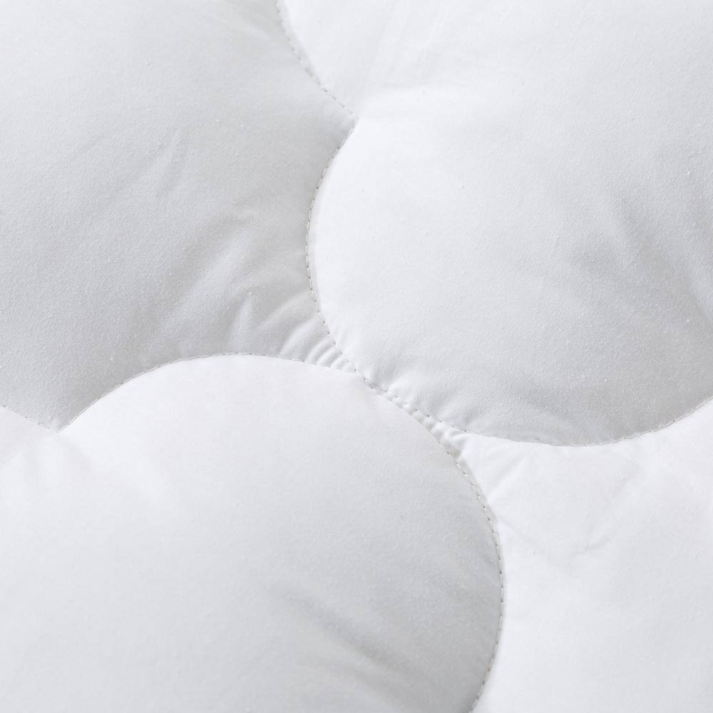 Twin White Down Featherbed Mattress Pad with Cotton Cover