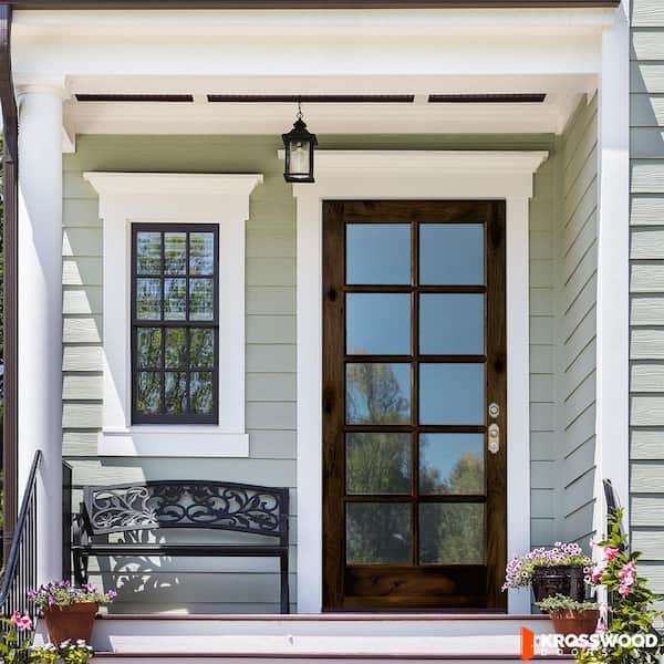 Krosswood Doors 32in.x80in. KnottyAlder LH 10-Lite Clear Glass