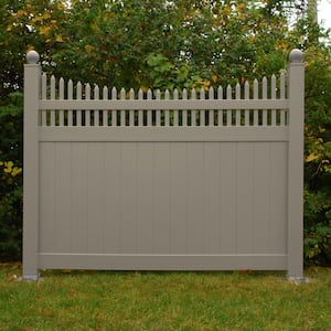 Halifax 5 ft. H x 6 ft. W Khaki Vinyl Privacy Fence Panel Kit