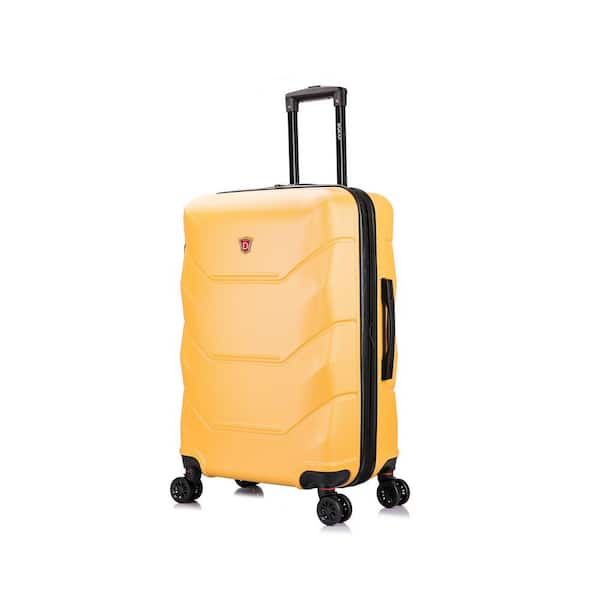DUKAP Zonix 26 in. Mustard Lightweight Hardside Spinner Suitcase