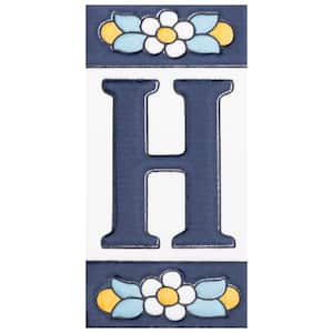Sevillano Flora Address Letters H 2-1/8 in. x 4-3/8 in. Ceramic Wall Tile (0.07 sq. ft./Each)