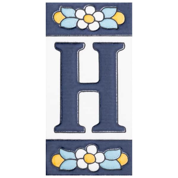 Merola Tile Sevillano Flora Address Letters H 2-1/8 in. x 4-3/8 in. Ceramic Wall Tile (0.07 sq. ft./Each)