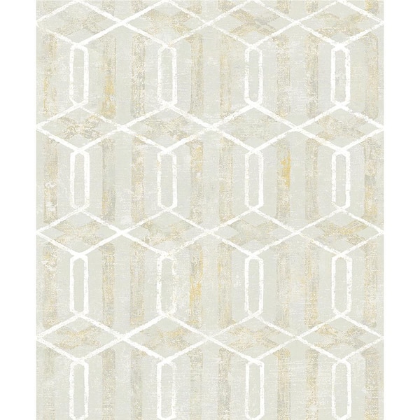 Advantage Stormi Beige Geometric Paper Strippable Wallpaper (Covers 57.8 sq. ft.)