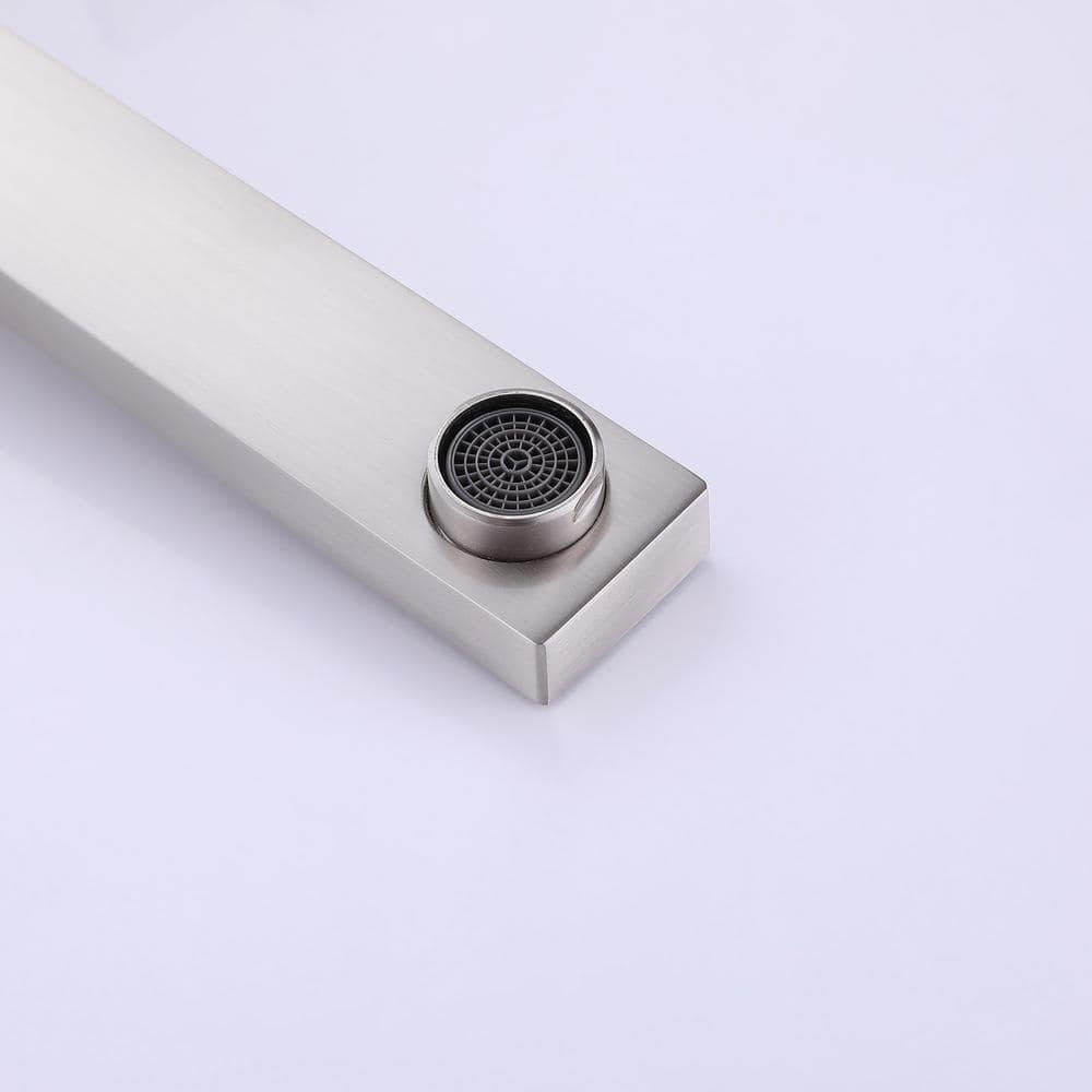 Brushed Nickel Two-Handle Wall Mounted Bathroom Faucet