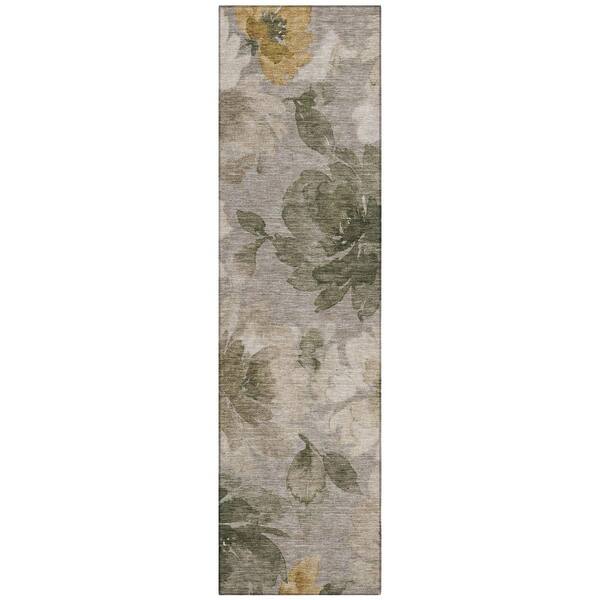 Chantille Machine Washable Indoor/Outdoor Abstract ACN3014 Gray 2 ft. x 7 ft. Runner Rug