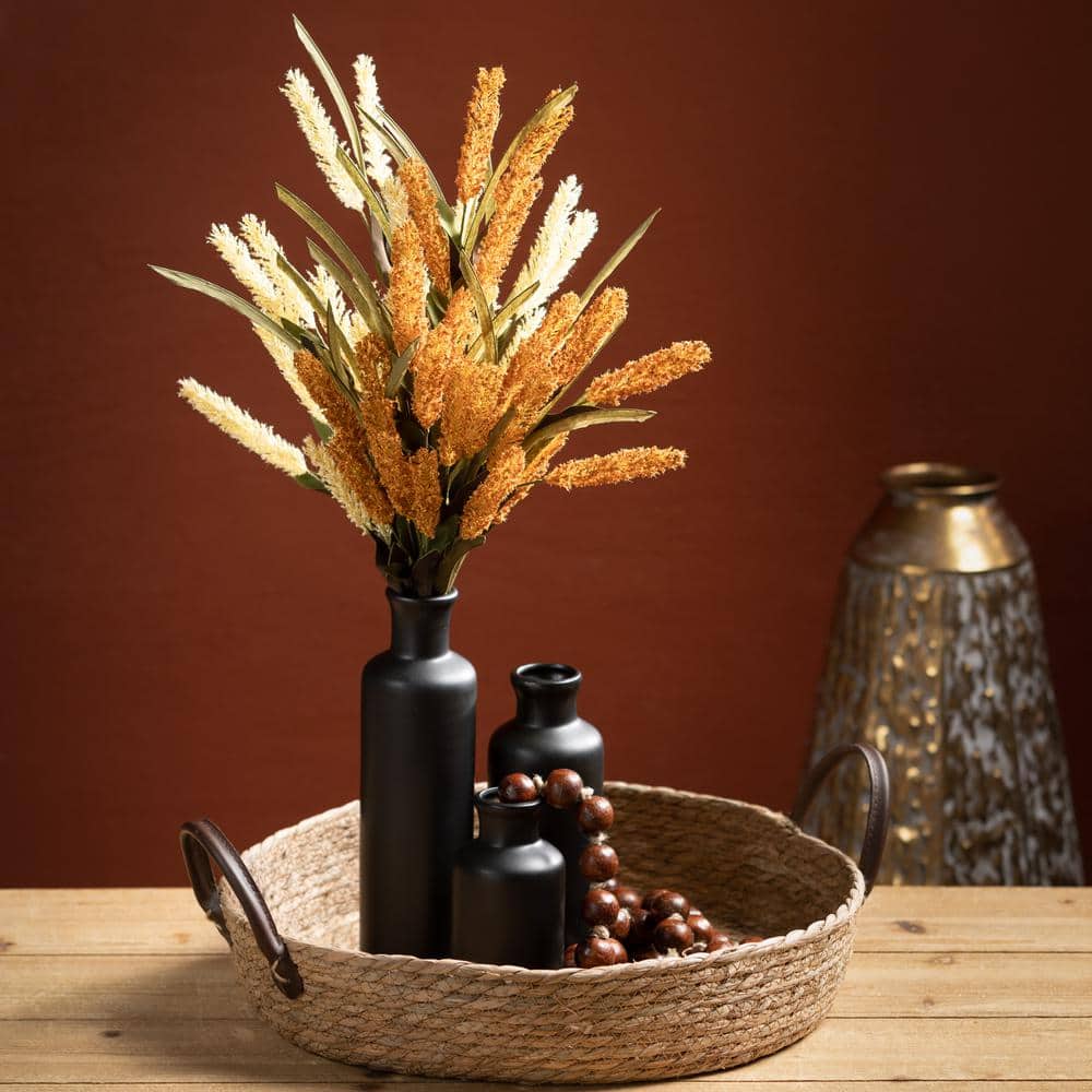 Modern Matte Black Ceramic Vase Trio for Elegant Table Decor
