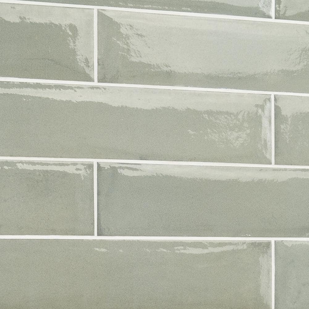 Green Polished Porcelain 3x16 Subway Wall Tile