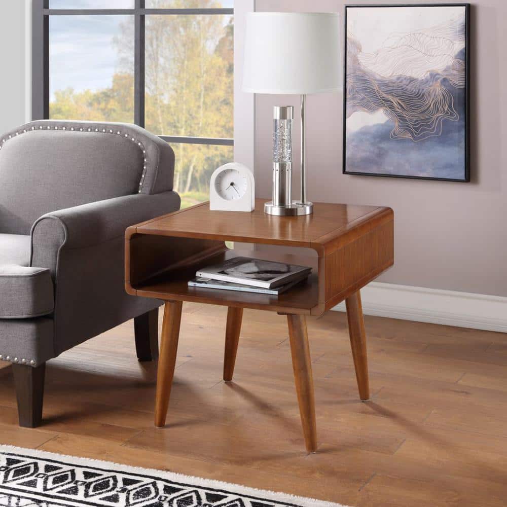 Zebra Alborg Rich Walnut End Table - thumbnail 10