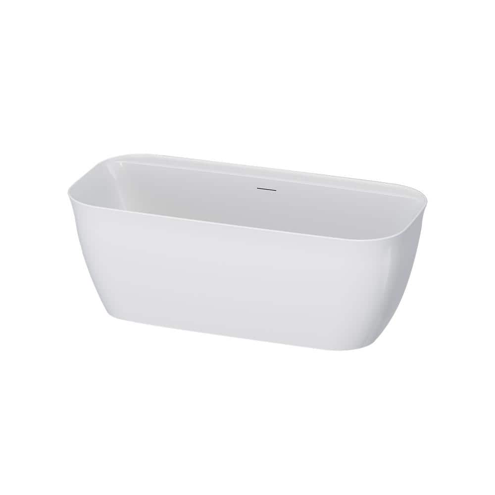 A&E Panya 63 in. x 31.5 in. Soaking Bathtub with Middle Drain in