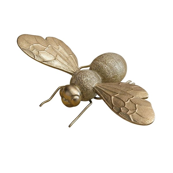 Gold 9 in. x 5.5 in. Resin Decorative Bee Figurine