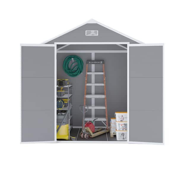 6 ft. W x 5 ft. D Double Door Resin Storage Shed High Quality pp Material Strong Structure HD Window Lighting 30 sq. ft.