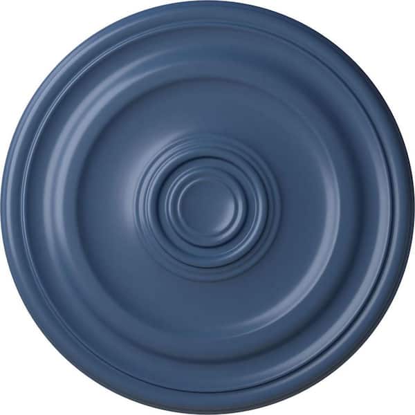Ekena Millwork 15-3/4" x 1-1/2" Devon Urethane Ceiling Medallion (Fits Canopies upto 3-5/8"), Hand-Painted Americana