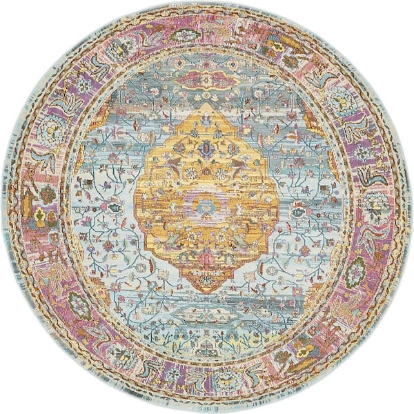 Unique Loom Baracoa Miramar Multi 5' 5 x 5' 5 Round Rug