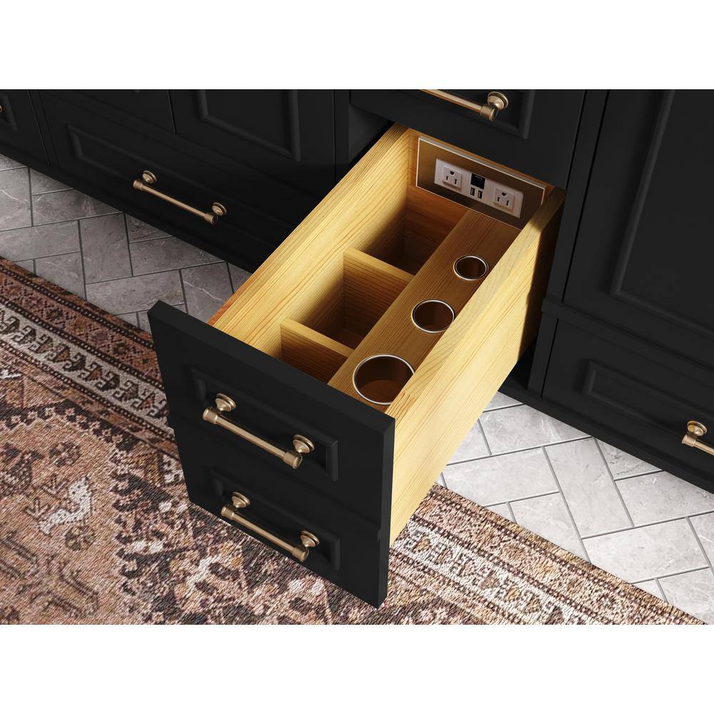 Aberdeen Black Double Sink Vanity with Empira Quartz Top