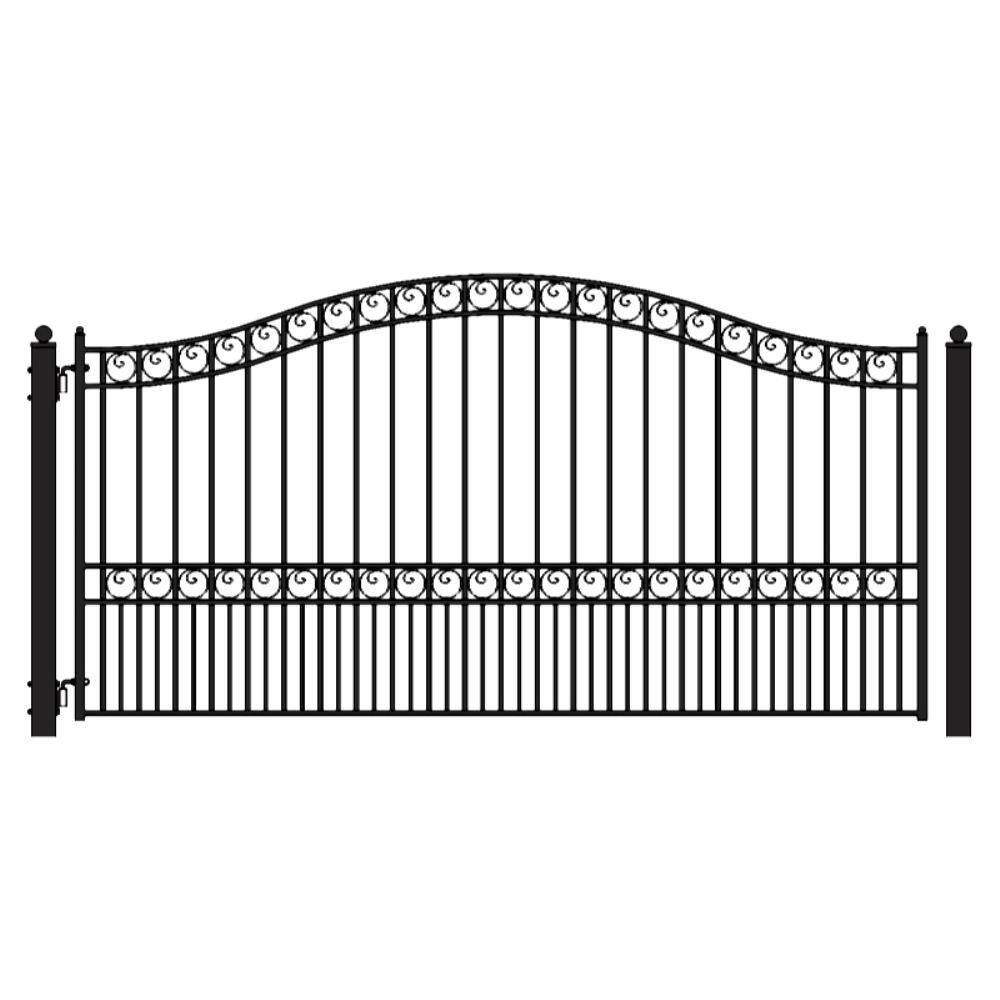 Paris Style 18 ft. x 6 ft. Black Steel Single Swing Driveway Fence Gate price history on PriceWatchPro