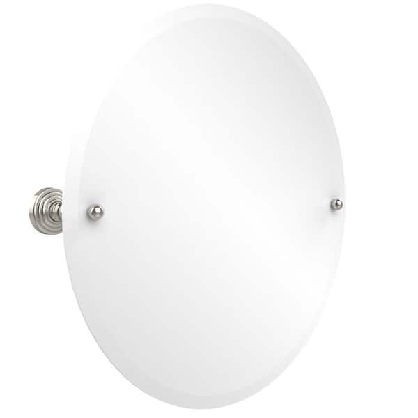 Allied Brass Waverly Place Collection 22 in. x 22 in. Frameless Round Single Tilt Mirror with Beveled Edge in Polished Nickel