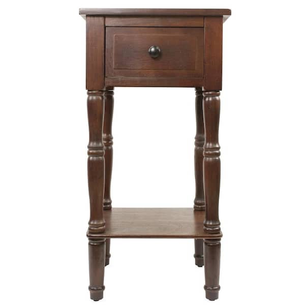 Decor Therapy Simplify Walnut 1-Drawer End Table