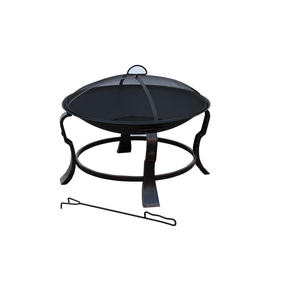 Ashmore Round Steel Fire Pit Ft 01h, Fire Pit Screens Home Depot