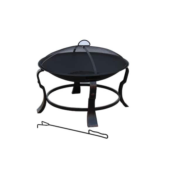 Ashmore Round Steel Fire Pit Ft 01h, Quadripod Outdoor Fire Pit Home Depot