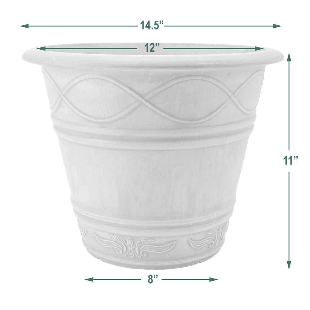 Large Terra Cotta Composite Round Outdoor Planter