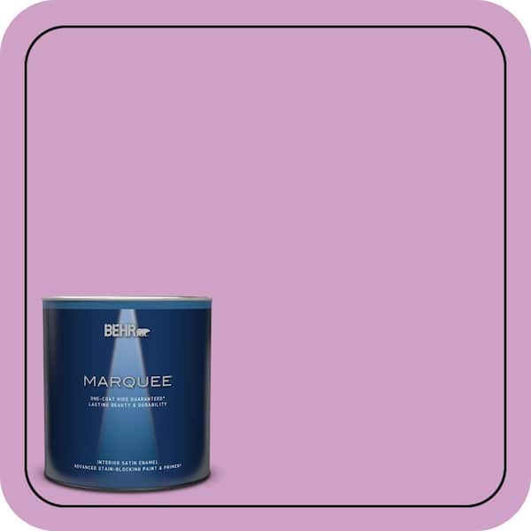 BEHR MARQUEE 1 qt. #670B-4 Geranium Bud Satin Enamel Interior Paint ...