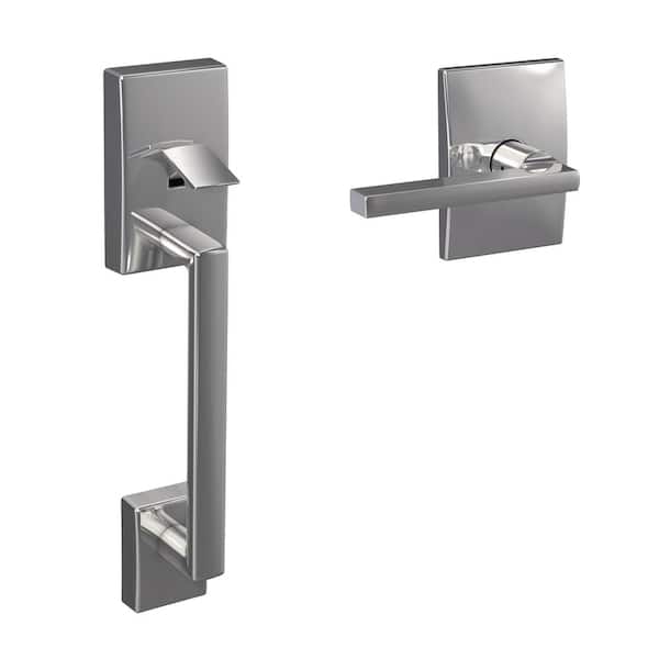 Schlage Custom Bright Chrome Century Front Entry Handleset and Latitude