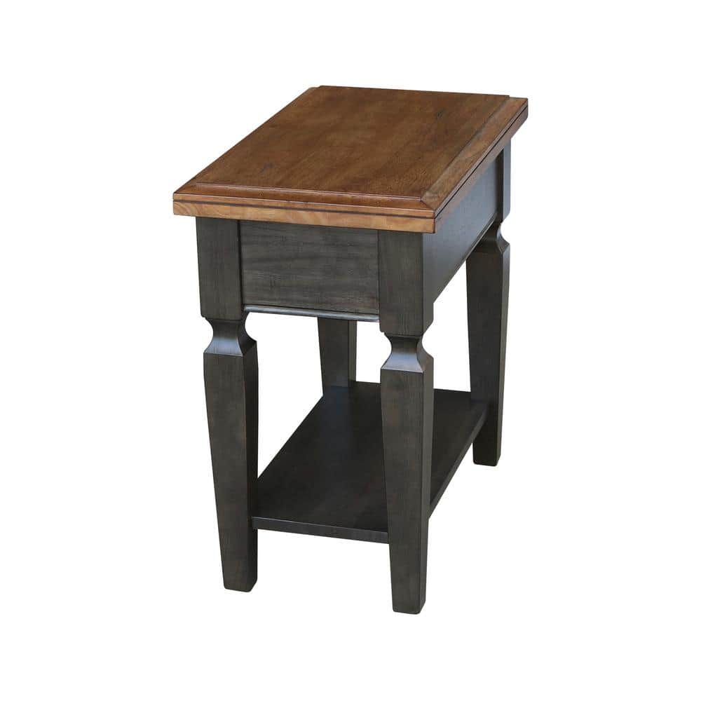 Vista 24 in. Hickory/Coal H Solid Wood End Table - thumbnail 6