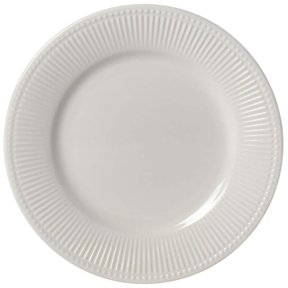 Embossed White Porcelain 16-Piece Dinnerware Set for 4