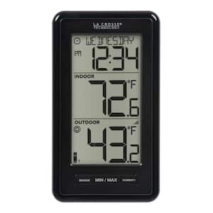 Wireless Digital Black Thermometer with Indoor Humidity