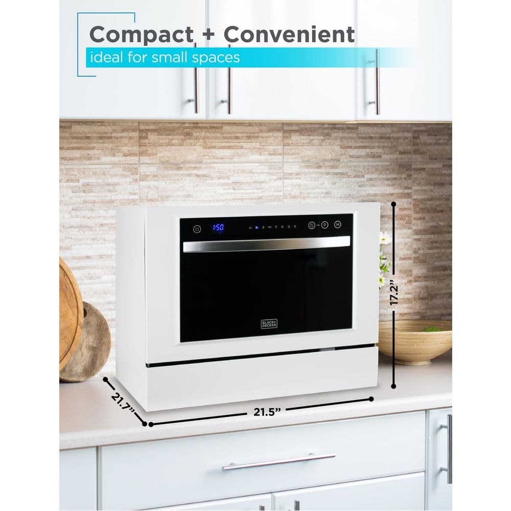 Compact White Stainless Steel Countertop Dishwasher for RV