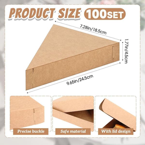 Esepony 9.65 in. x 7.28 in. Disposable Paperboard Triangle Pizza