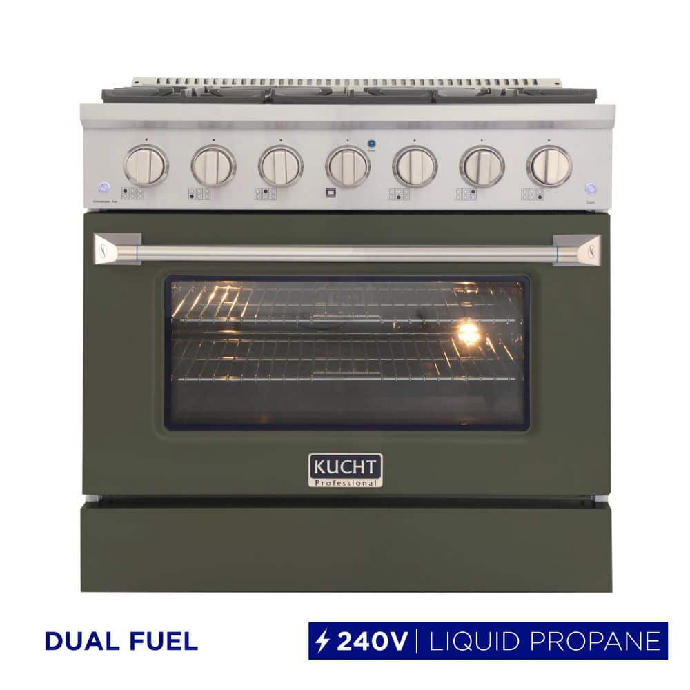 Kucht 36 in. 5.2 cu. ft. 6-Burners Dual Fuel Range Propane Gas in