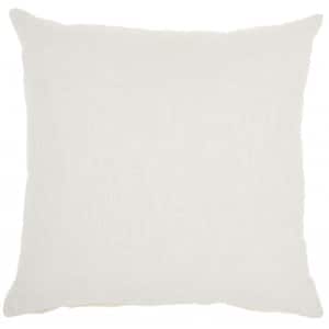 Jordan White Geometric Cotton 18 in. X 18 in. Throw Pillow