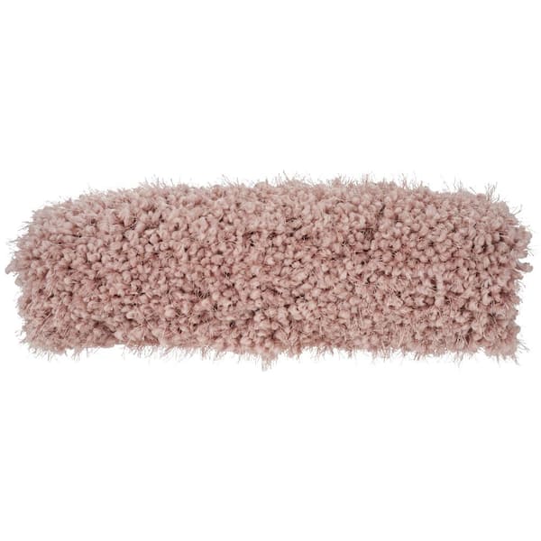 Mina Victory Shag Blush Shag 20 in. x 5 in. Bolster Throw Pillow
