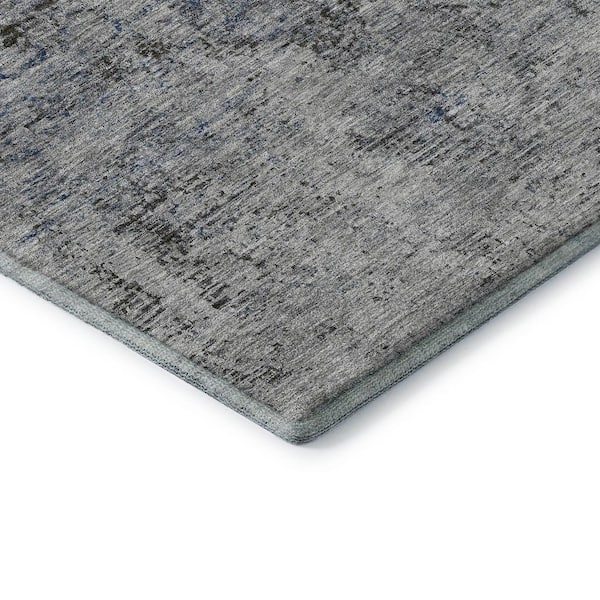 Mayfield Premium Machine Washable Abstract AMF953 Gray 3 ft. x 4 ft. Area Rug