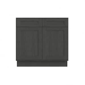 36 in. W x 21 in. D x 34.5 in. H Ready to Assemble Bath Vanity Cabinet without Top in Shaker Charcoal