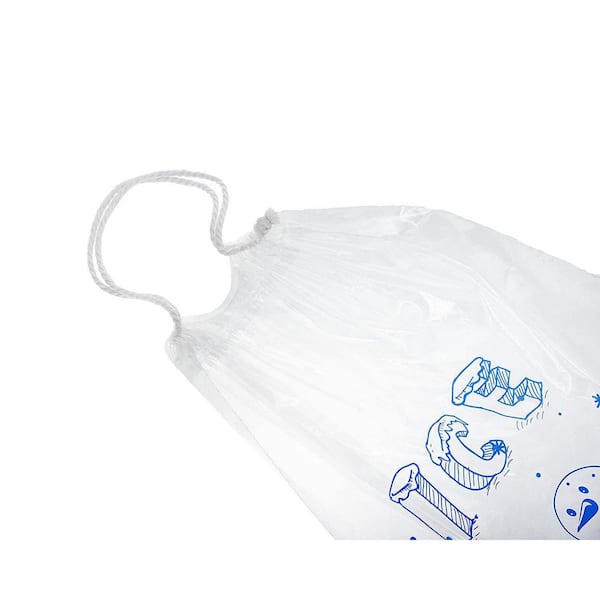 Alpine Industries 10 lb. Clear Plastic Ice Bag with Cotton Drawstring (200  Bags) A1-10-100-2PK - The Home Depot