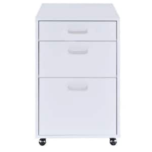 18 in. White MDF File Cabinet with 3-Drawers