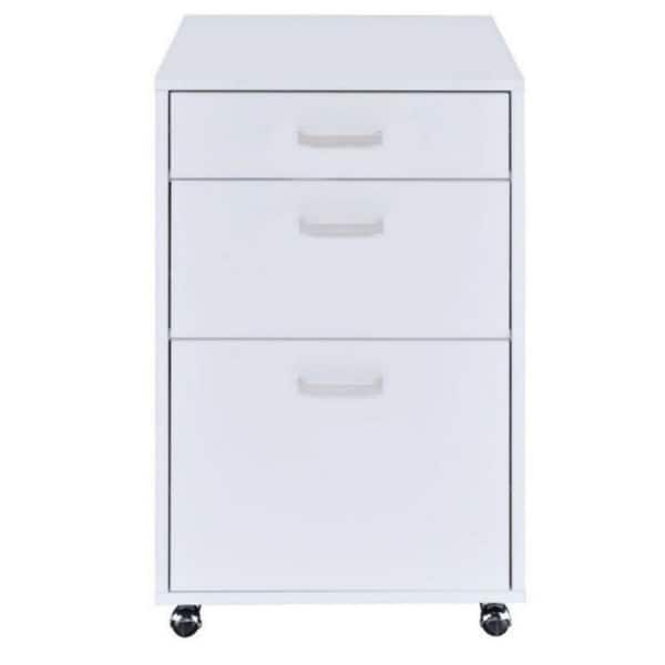 Unbranded 18 in. White MDF File Cabinet with 3-Drawers