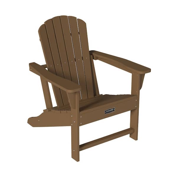 Clihome Brown 6 Back panel fixed Outdoor Adirondack Chair for Garden Porch Patio Deck Backyard with Weather Resistan
