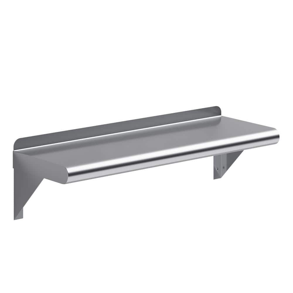 24" Stainless Steel Wall Shelf with Brackets