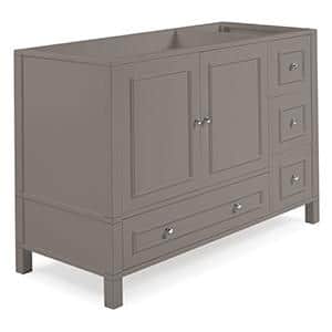 Gray Pine Wood Bathroom Vanity Set with Mirror