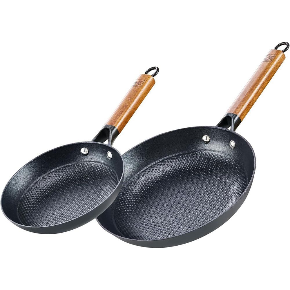 2-Piece Cast Iron Nonstick Skillet Frying Pan Set, 8 and 12 Inch with Detachable Acacia Wooden Handle price history on PriceWatchPro