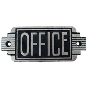 2.5 in. x 6.5 in. Streamlined Art Deco Cast Iron Office Door Sign