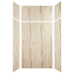 Expressions 36 in. x 48 in. x 96 in. 4-Piece Easy Up Adhesive Alcove Shower Wall Surround in Sorento