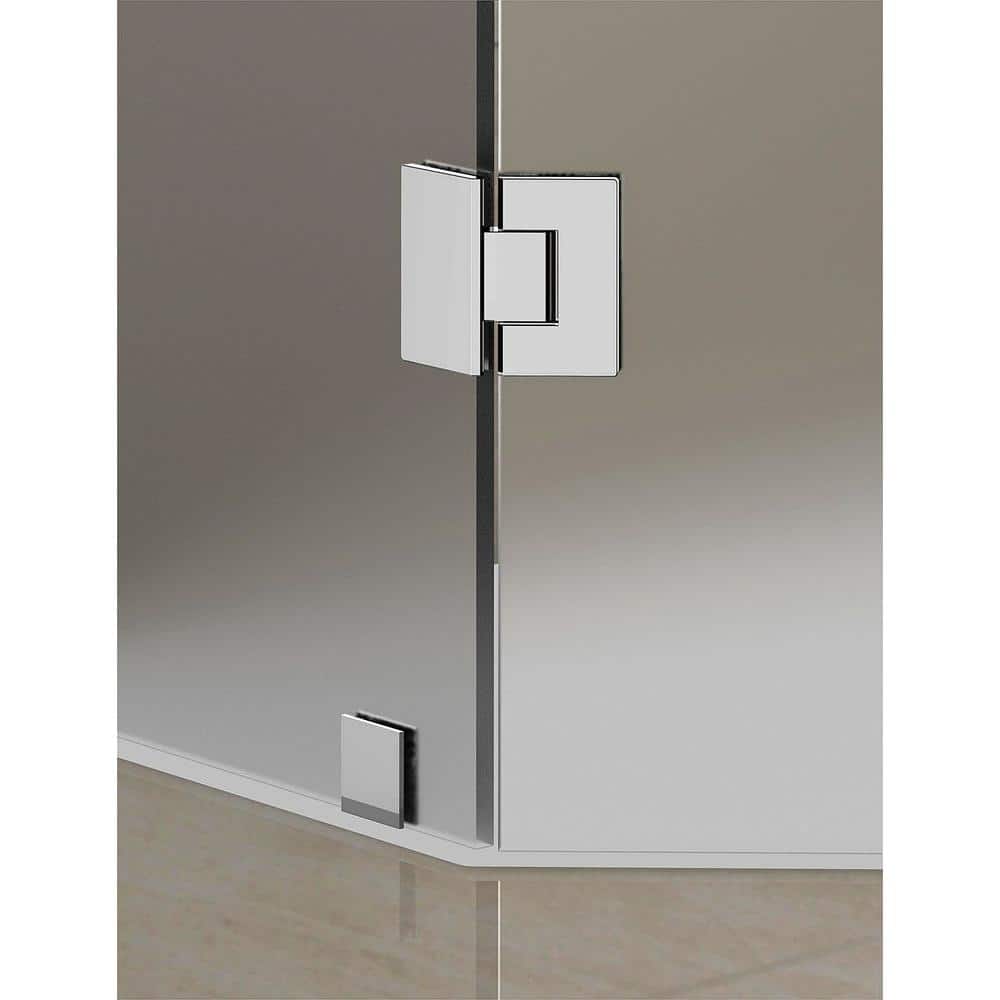 Neoscape 36" x 72" Chrome Frameless Frosted Glass Pivot Shower Door
