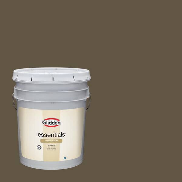 Glidden Essentials 5 gal. PPG1025-7 Coffee Bean Flat Exterior Paint