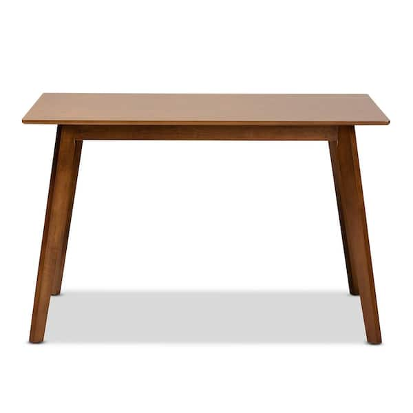 Baxton Studio Maila 47.2 in. Rectangular Walnut Brown Wood Dining